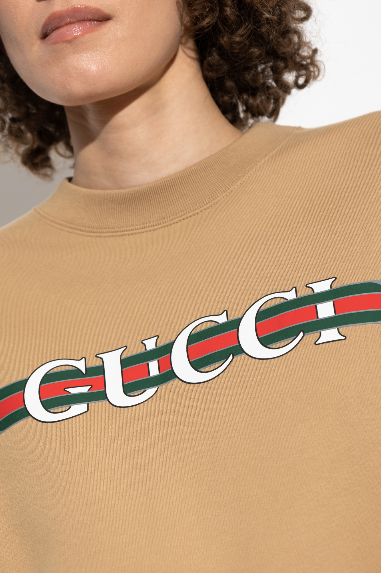 Beżowy Bluza z logo Gucci - Vitkac Polska